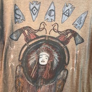 So Cal Native Monroe T-Shirt L Brown 100% Cotton